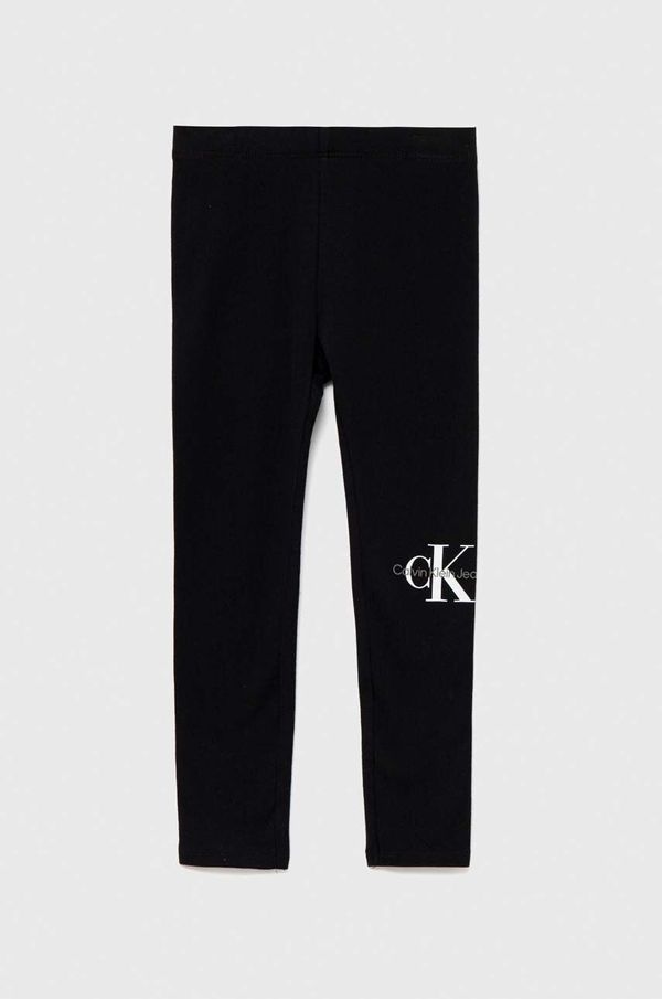 Calvin Klein Jeans Dječje tajice Calvin Klein Jeans boja: crna, s tiskom