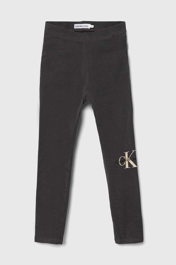 Calvin Klein Jeans Dječje tajice Calvin Klein Jeans boja: siva, s tiskom