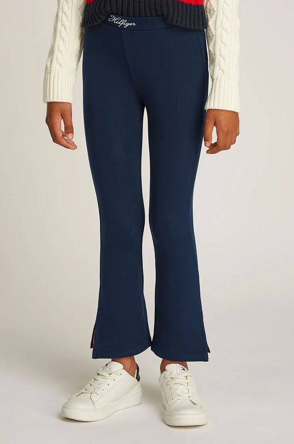 Tommy Hilfiger Dječje tajice Tommy Hilfiger boja: tamno plava, bez uzorka, KG0KG08301