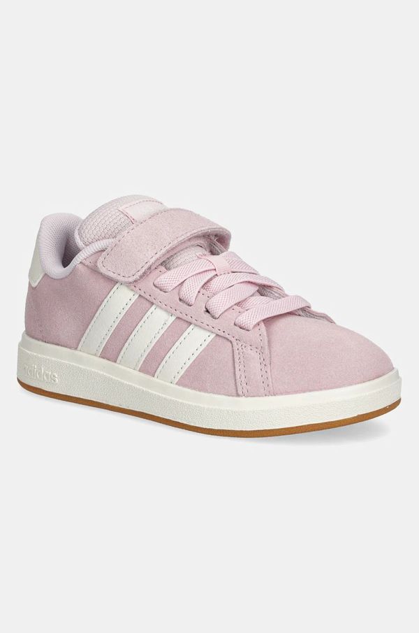 adidas Dječje tenisice od brušene kože adidas GRAND COURT 00s boja: ružičasta, JH6181