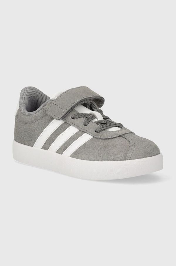 adidas Dječje tenisice od brušene kože adidas VL COURT 3.0 EL C boja: siva
