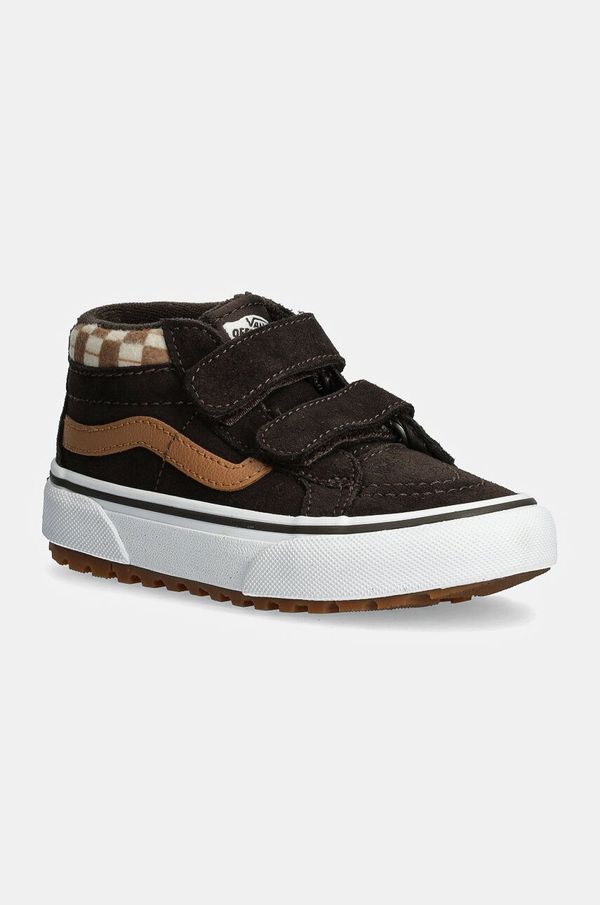 Vans Dječje tenisice od brušene kože Vans MTE SK8-Mid Reissue boja: smeđa, VN000D10BF21