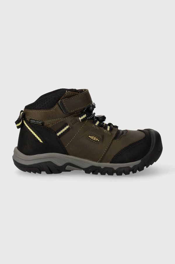 Keen Dječje zimske cipele od brušene kože Keen Ridge Flex Mid boja: zelena