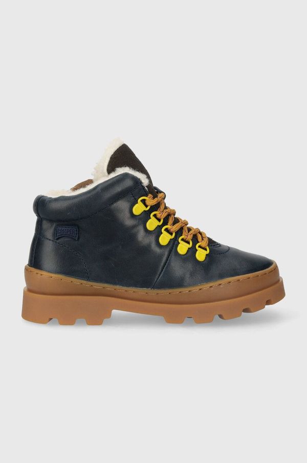Camper Dječje zimske kožne cipele Camper K900313 Brutus Kids boja: tamno plava