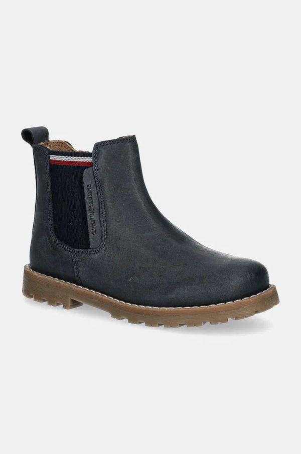 Tommy Hilfiger Dječje zimske kožne cipele Tommy Hilfiger boja: tamno plava, T1X5-33700