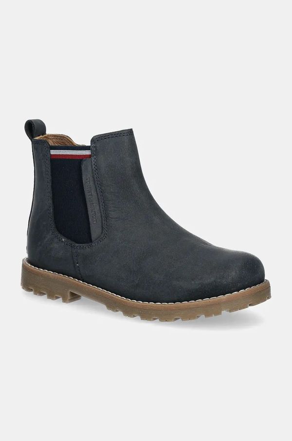 Tommy Hilfiger Dječje zimske kožne cipele Tommy Hilfiger boja: tamno plava, T1X5-33700