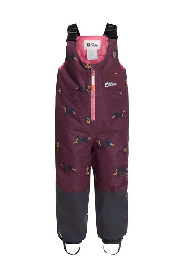 Jack Wolfskin Dječje zimske sportske hlače Jack Wolfskin GLEEL 2L INS PRINT BIB boja: bordo