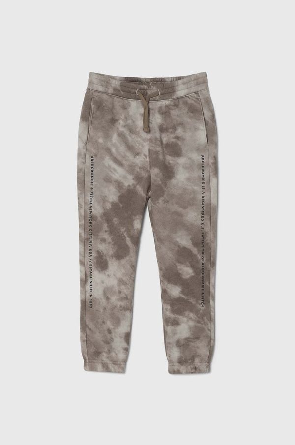 Abercrombie & Fitch Dječji donji dio trenirke Abercrombie & Fitch boja: bež, s uzorkom
