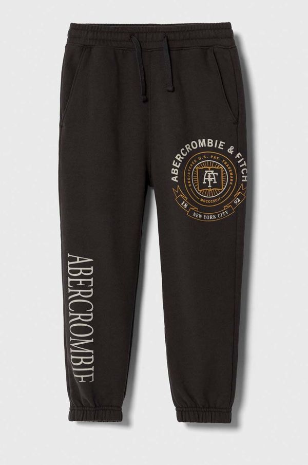 Abercrombie & Fitch Dječji donji dio trenirke Abercrombie & Fitch boja: siva, s tiskom