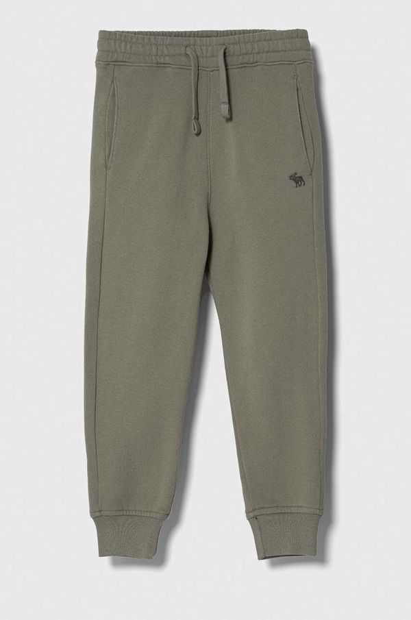 Abercrombie & Fitch Dječji donji dio trenirke Abercrombie & Fitch boja: zelena, bez uzorka