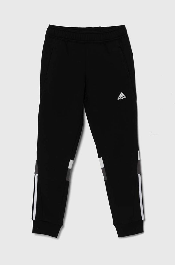 adidas Dječji donji dio trenirke adidas boja: crna, s aplikacijom