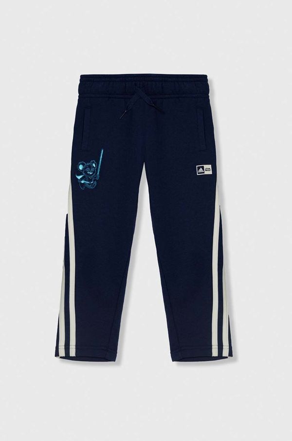 adidas Dječji donji dio trenirke adidas boja: tamno plava, s aplikacijom