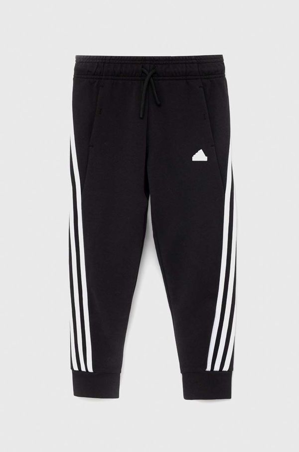 adidas Dječji donji dio trenirke adidas G FI 3S boja: crna, s aplikacijom