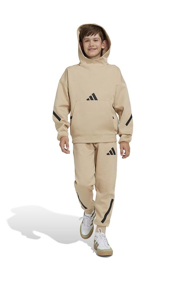 adidas Dječji donji dio trenirke adidas J Z.N.E. PT boja: smeđa, s tiskom, JF2492
