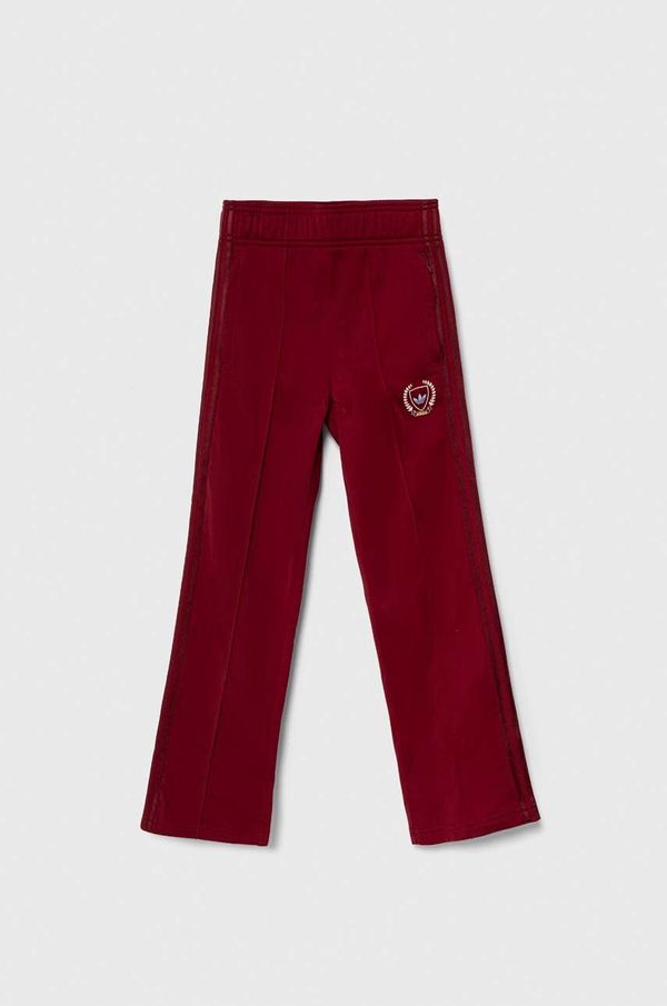adidas Originals Dječji donji dio trenirke adidas Originals boja: bordo, bez uzorka