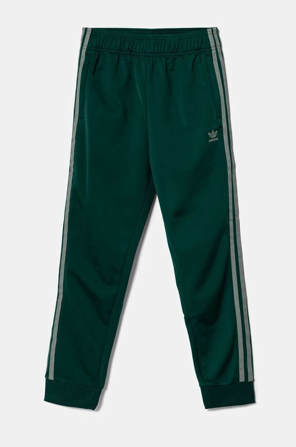 adidas Originals Dječji donji dio trenirke adidas Originals boja: zelena, s aplikacijom, JD1616