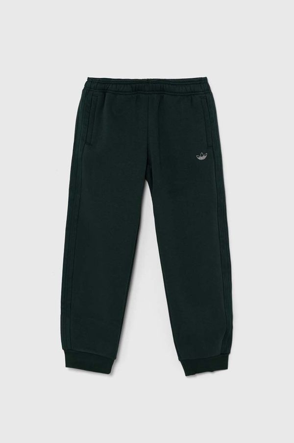 adidas Originals Dječji donji dio trenirke adidas Originals SWEATPANTS boja: zelena, s aplikacijom, IY9537