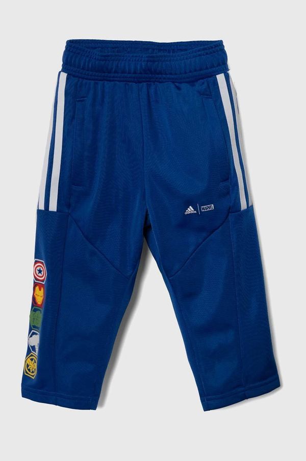 adidas Dječji donji dio trenirke adidas x Marvel boja: tamno plava, s aplikacijom
