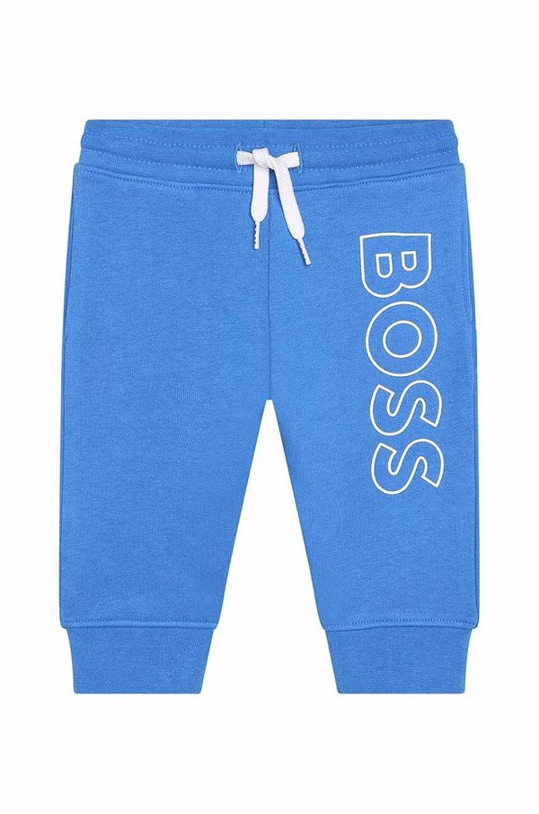 Boss Dječji donji dio trenirke BOSS boja: tamno plava, s tiskom