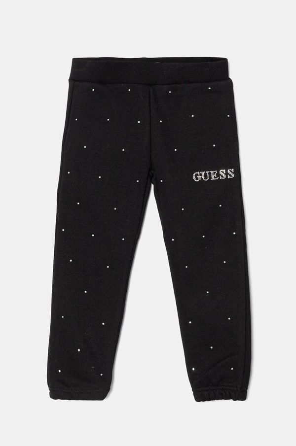 Guess Dječji donji dio trenirke Guess boja: crna, s aplikacijom, J5RQ13 KCLJ0
