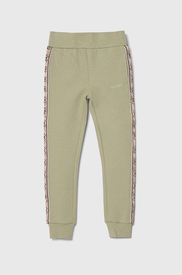 Guess Dječji donji dio trenirke Guess boja: ljubičasta, s aplikacijom