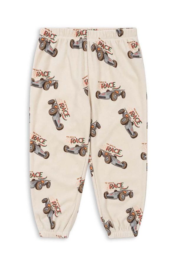 Konges Sløjd Dječji donji dio trenirke Konges Sløjd ITTY SWEAT PANTS GOTS boja: bež, s uzorkom, KS101539