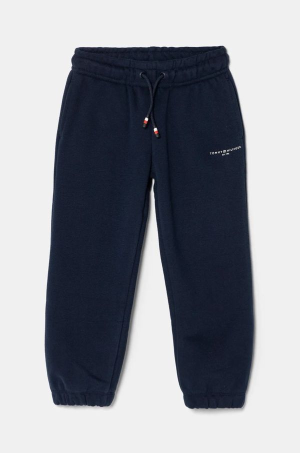Tommy Hilfiger Dječji donji dio trenirke Tommy Hilfiger boja: tamno plava, bez uzorka, KS0KS00596