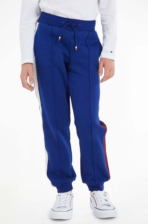 Tommy Hilfiger Dječji donji dio trenirke Tommy Hilfiger boja: tamno plava, s aplikacijom