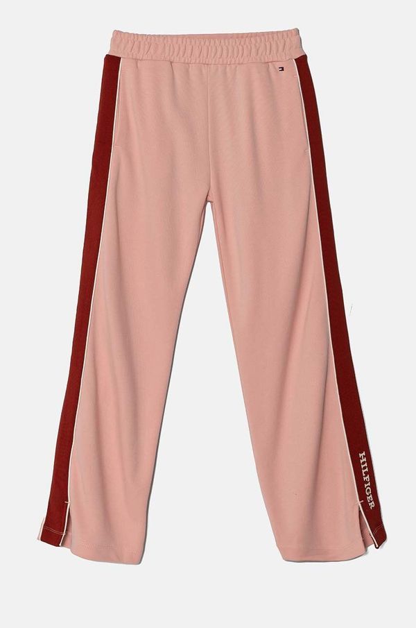 Tommy Hilfiger Dječji donji dio trenirke Tommy Hilfiger RWB TAPE boja: ružičasta, bez uzorka, KG0KG08109