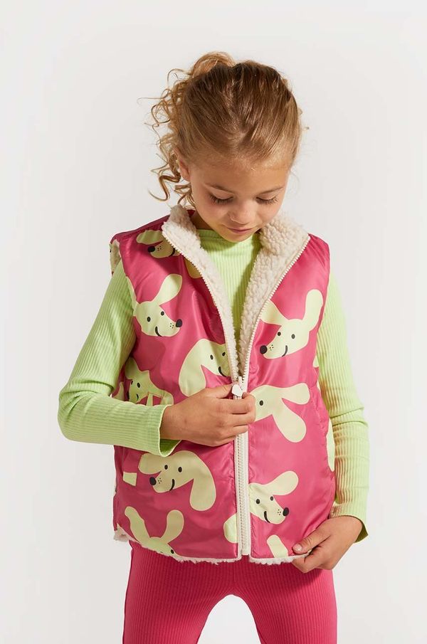 Coccodrillo Dječji dvostrani prsluk Coccodrillo boja: bež, ACADEMY GIRL KIDS