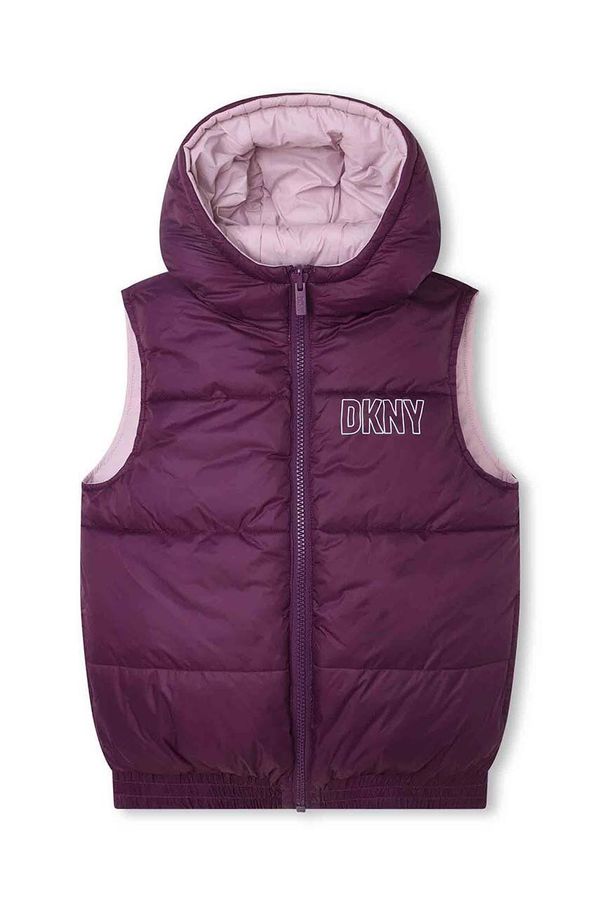 DKNY Dječji dvostrani prsluk Dkny boja: ljubičasta