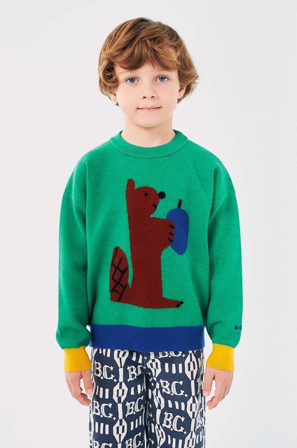Bobo Choses Dječji džemper Bobo Choses Hungry Squirrel boja: zelena, 224AC117
