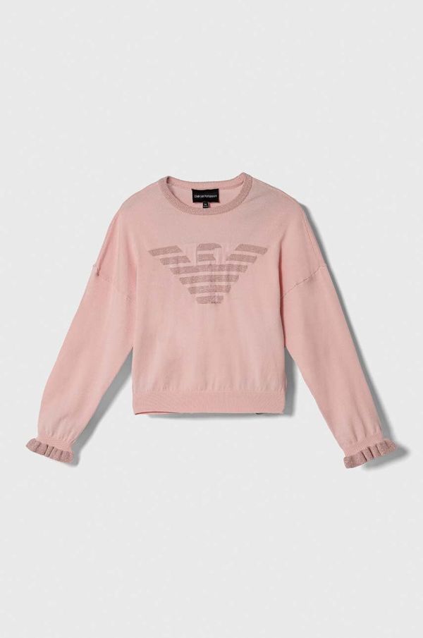 Emporio Armani Dječji džemper Emporio Armani boja: ružičasta, lagani