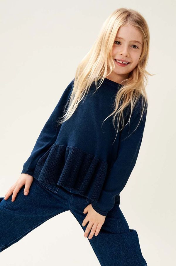 Liewood Dječji džemper Liewood Esme Lurex Knit Jumper boja: tamno plava, LW19547