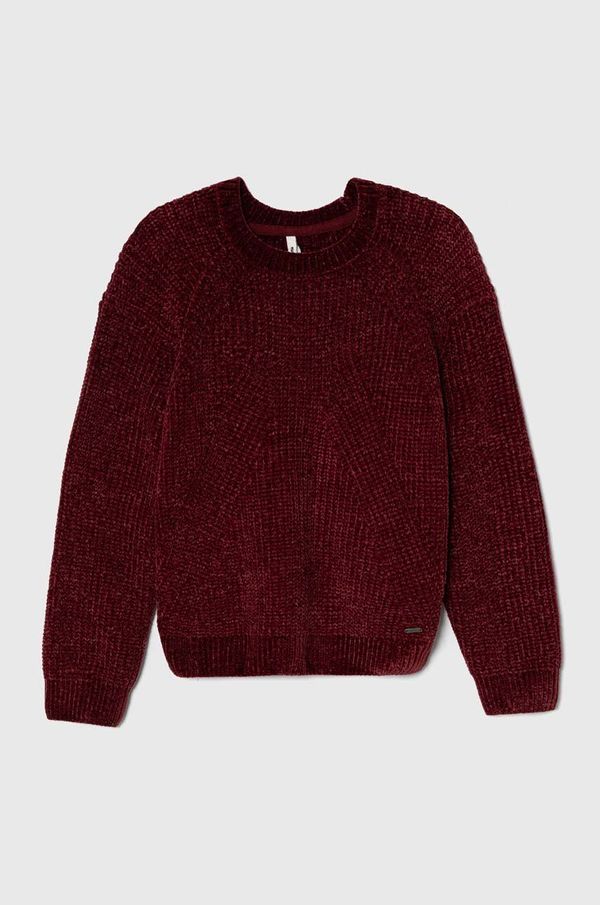 Pepe Jeans Dječji džemper Pepe Jeans boja: bordo, topli