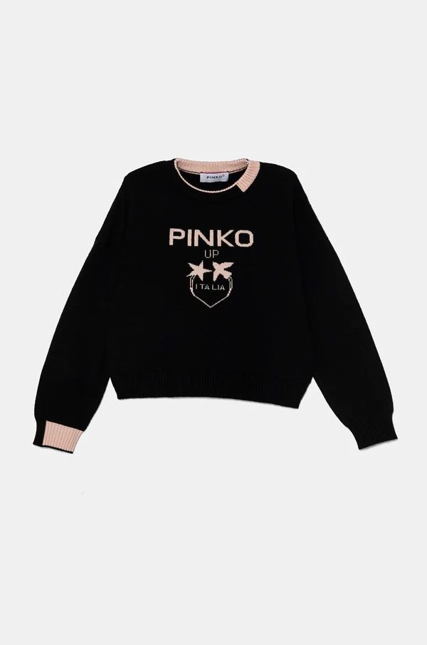 Pinko Up Dječji džemper Pinko Up boja: crna, lagani, F4PIBGJP108