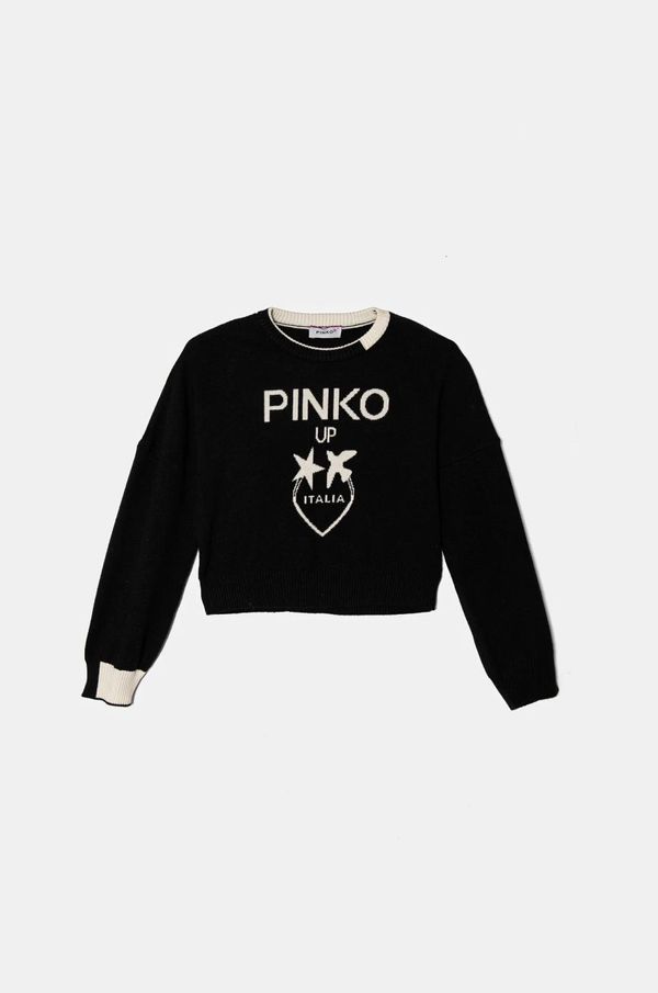 Pinko Up Dječji džemper Pinko Up boja: crna, lagani, F4PIJGJP087