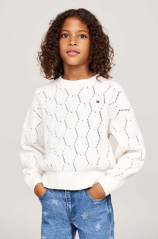 Tommy Hilfiger Dječji džemper Tommy Hilfiger boja: bež, KG0KG08153