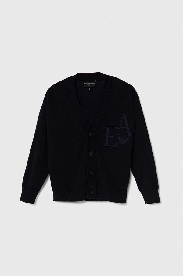 Emporio Armani Dječji kardigan Emporio Armani boja: tamno plava, lagani