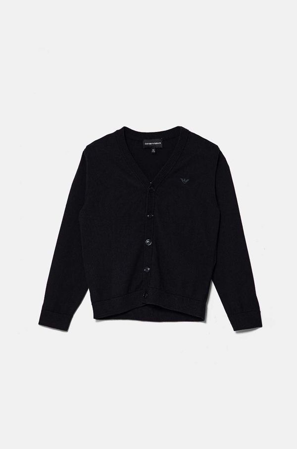 Emporio Armani Dječji kardigan s dodatkom vune Emporio Armani boja: tamno plava, lagani, 8N4E78 4M16Z