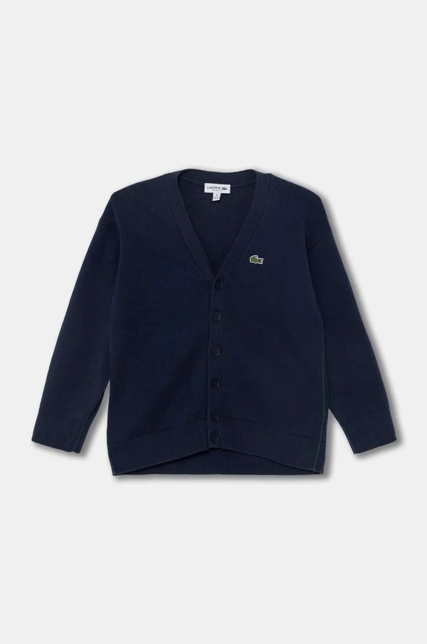 Lacoste Dječji kardigan s dodatkom vune Lacoste boja: tamno plava, AJ4981
