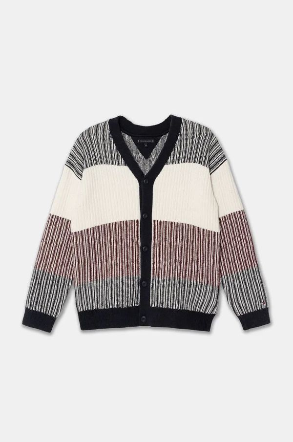 Tommy Hilfiger Dječji kardigan s dodatkom vune Tommy Hilfiger boja: tamno plava, topli, KB0KB09395