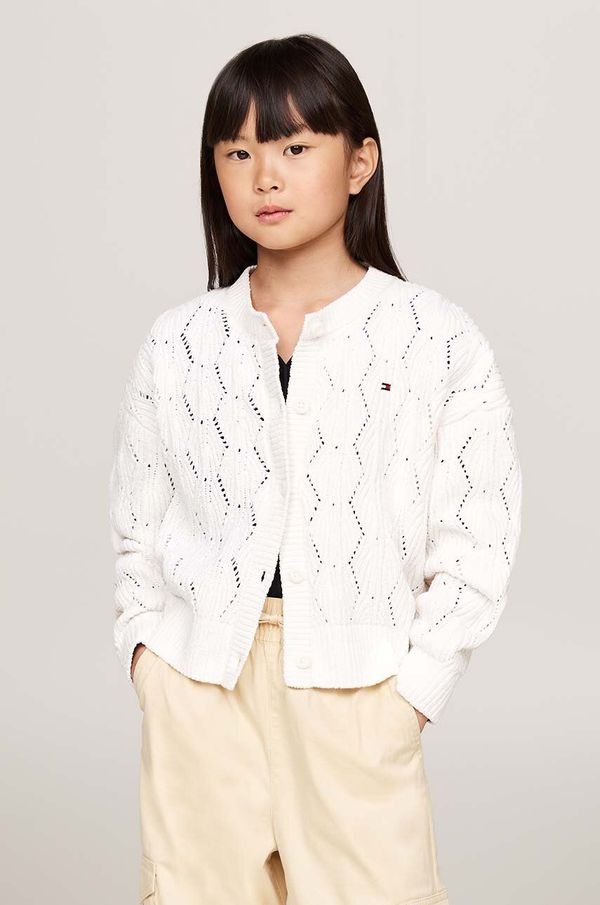 Tommy Hilfiger Dječji kardigan Tommy Hilfiger boja: bež, KG0KG08154