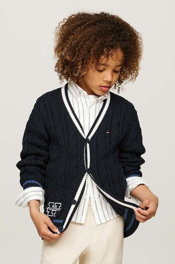 Tommy Hilfiger Dječji kardigan Tommy Hilfiger boja: tamno plava, KB0KB09072