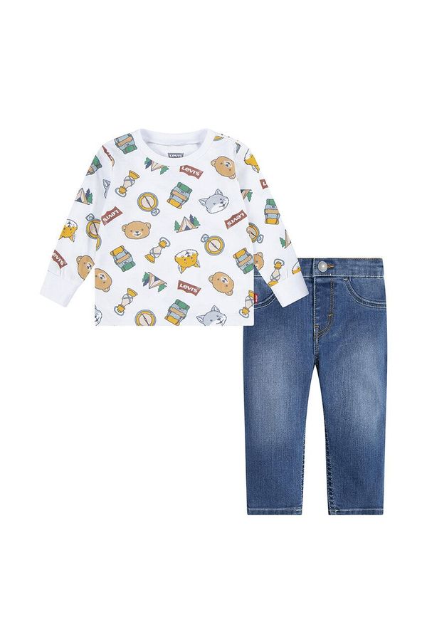 Levi's Dječji komplet Levi's HIKING AOP TEE & PANT SET boja: bijela, 6EL477