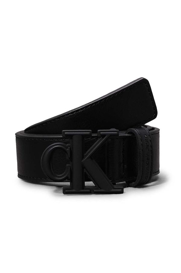 Calvin Klein Jeans Dječji kožni remen Calvin Klein Jeans boja: crna, IU0IU00655