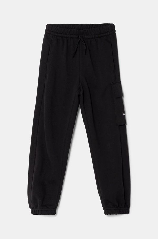 adidas Dječji pamučni donji dio trenirke adidas boja: crna, s aplikacijom, JC9754