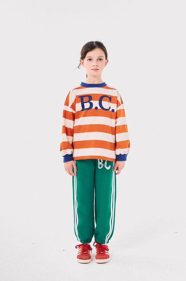 Bobo Choses Dječji pamučni donji dio trenirke Bobo Choses boja: zelena, 224AC082