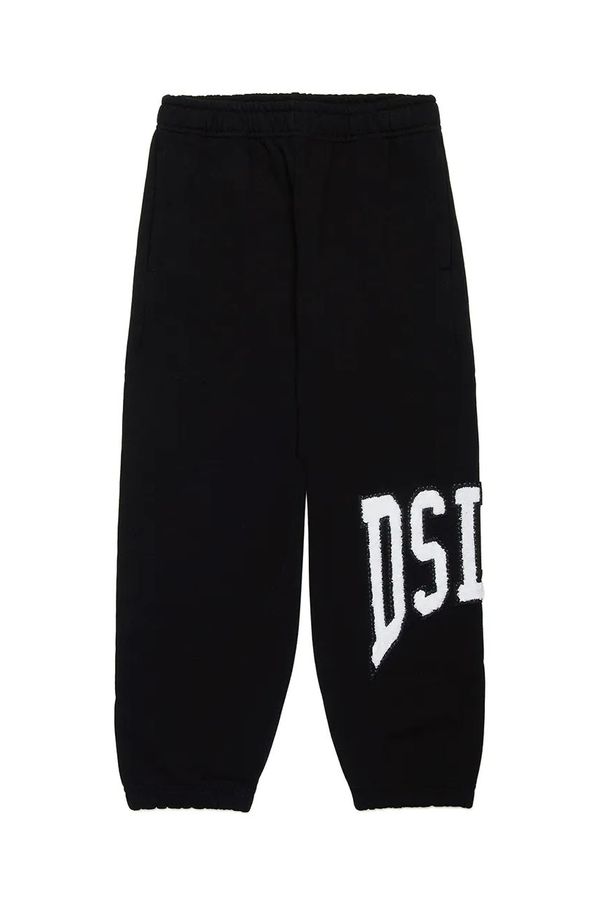 Diesel Dječji pamučni donji dio trenirke Diesel PMARCHI TROUSERS boja: crna, s aplikacijom, J02227