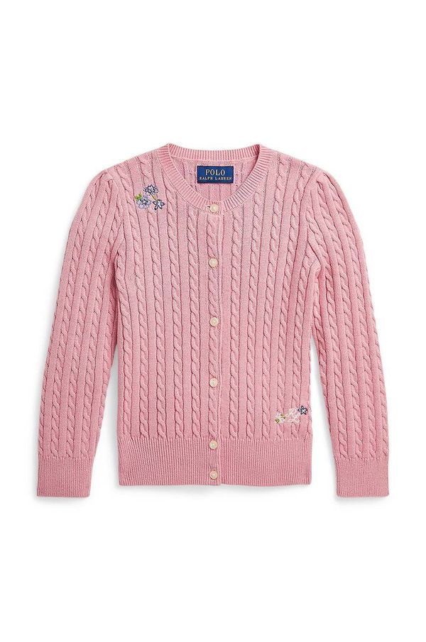 Polo Ralph Lauren Dječji pamučni kardigan Polo Ralph Lauren boja: ružičasta, 312940989002